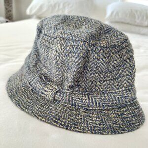 Vintage Millars of Clifden Connemara Ireland Wool Tweed Fedora Hat Blue